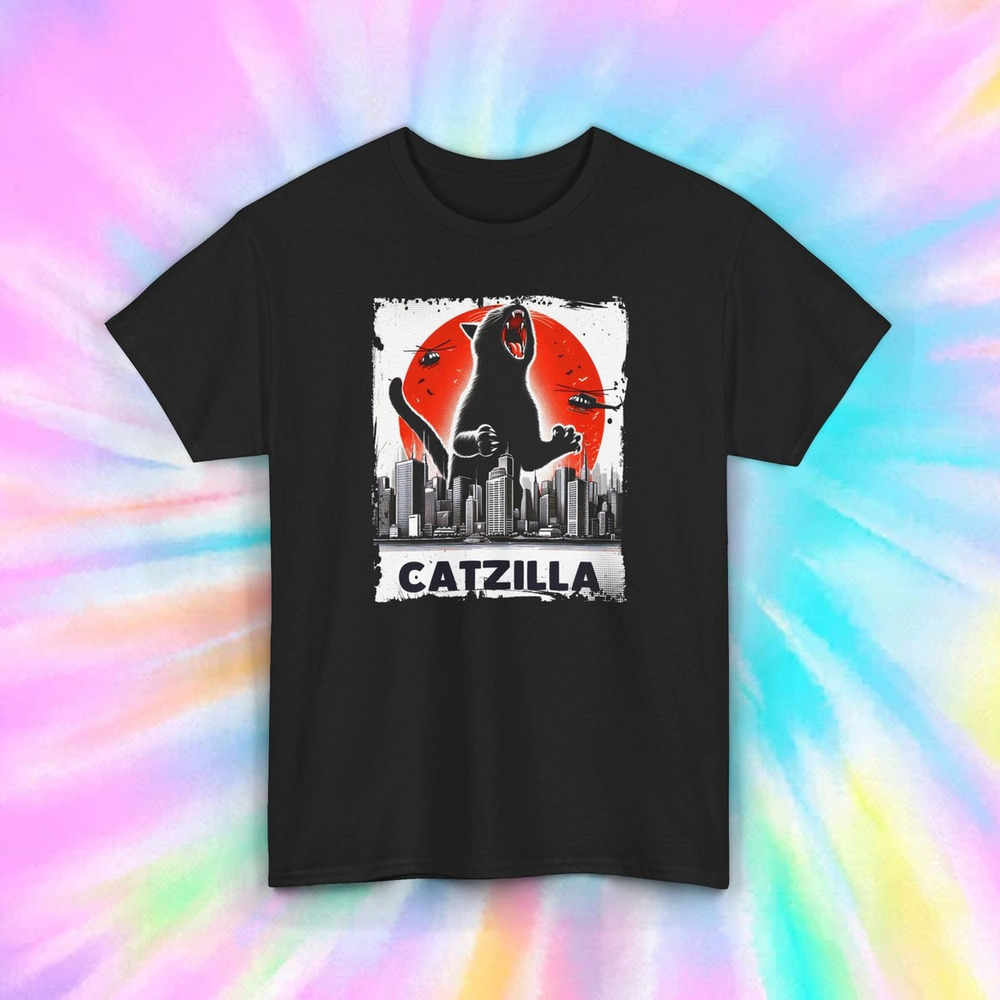 Catzilla T Shirt Funny Catzilla Graphic Tee